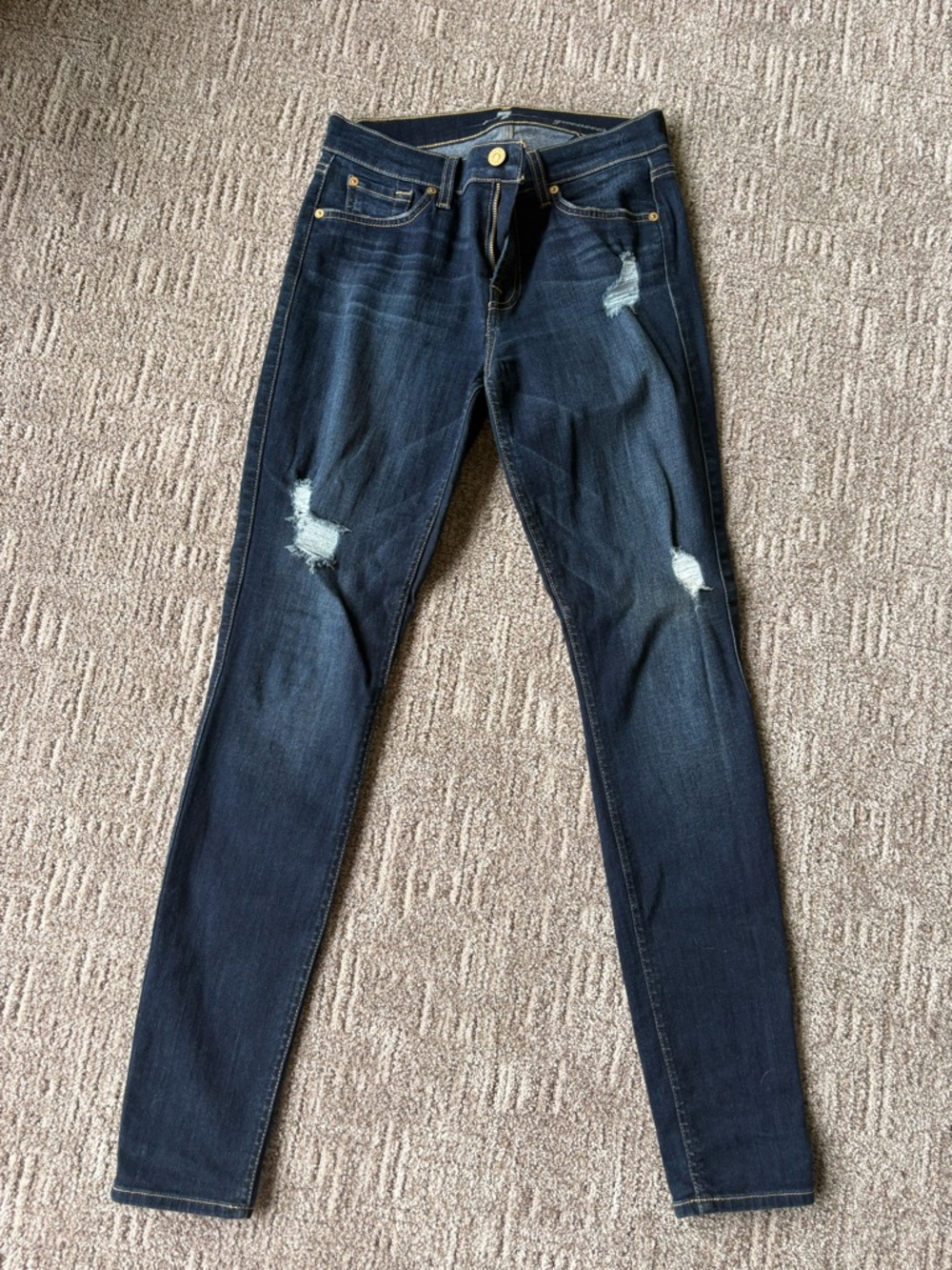 7 For All Mankind Women’s Distressed Skinny Jeans